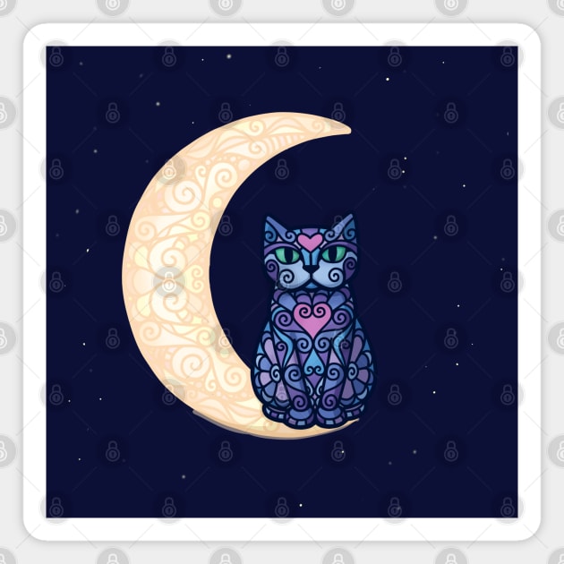 Moon cat Magnet by Doodlecats 